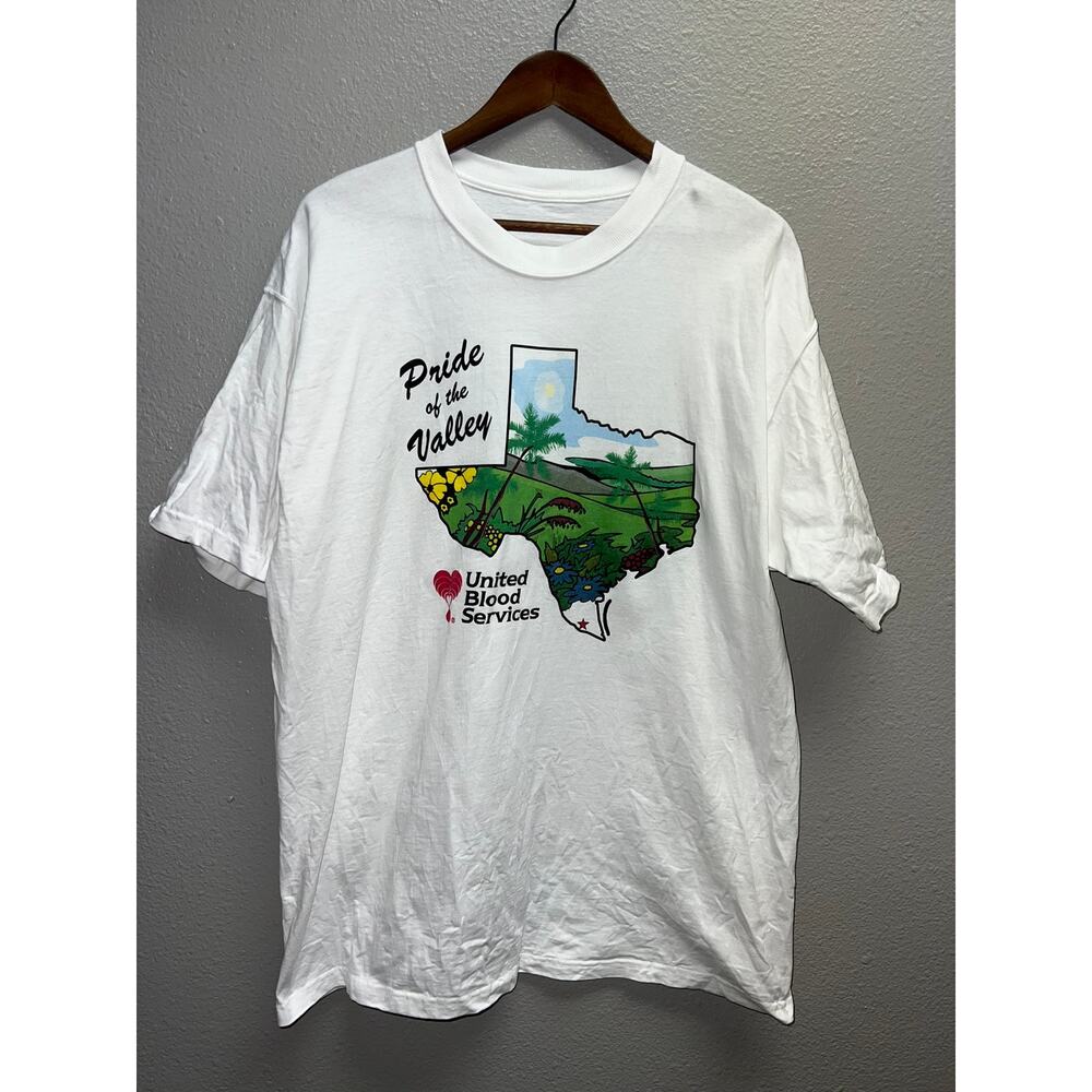 Vintage Pride Of The Valley Shirt Texas United Blood Services White State Tee XL